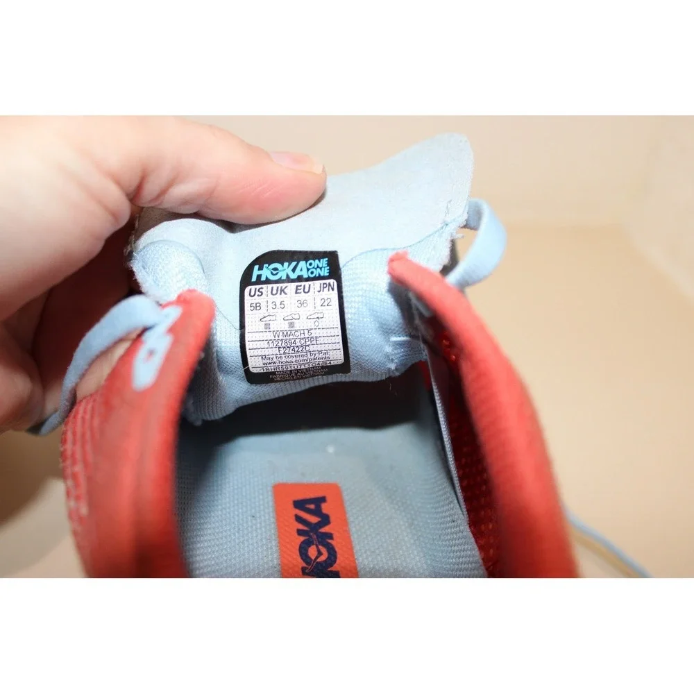 Hoka Mach 5 Running Shoes Womens Size 5 Coral Blue Good Performance Sneakers